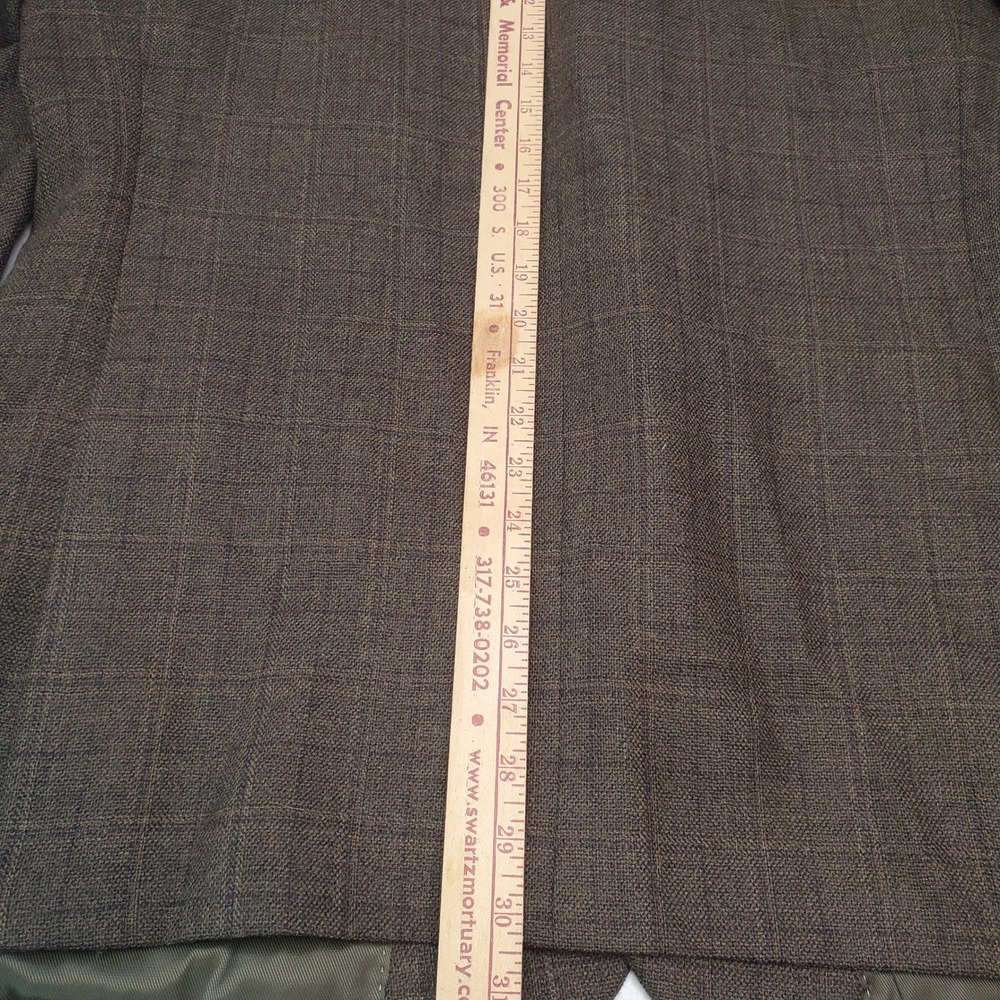 Pronto Uomo Platinum Mens 44R Brown Plaid 100% Wool 2 Button Blazer Ivy League - Picture 8 of 13
